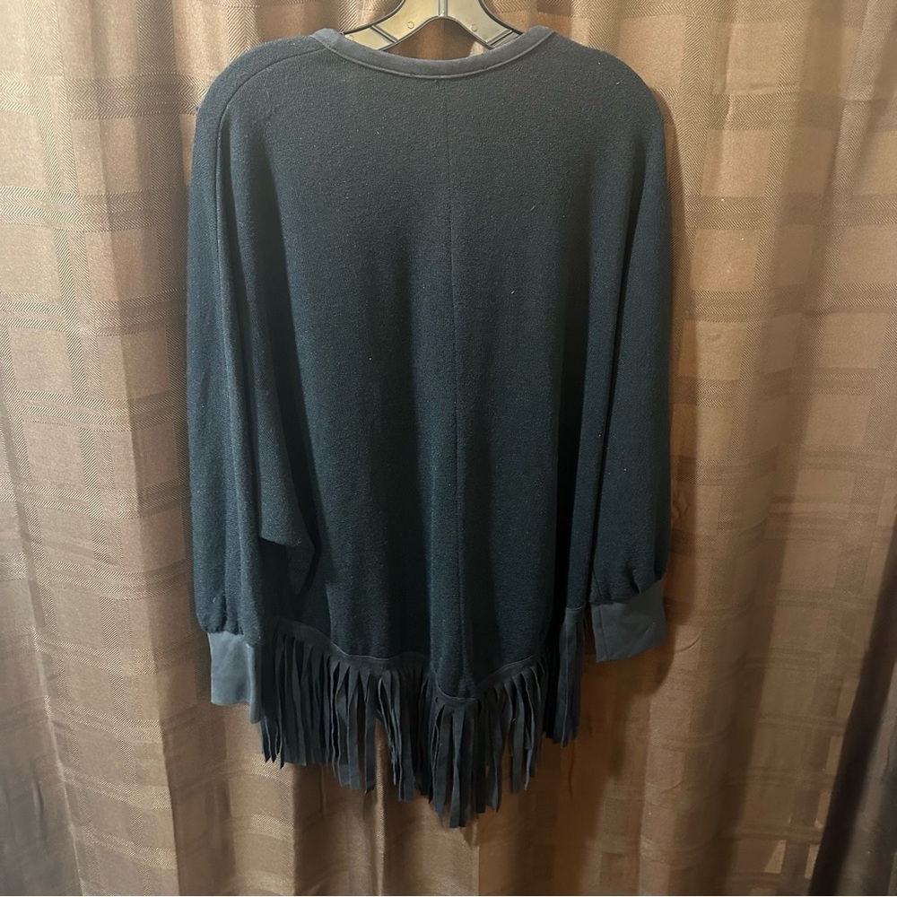 Jeff Gallano Black Top with Fringe size 2 - Picture 2 of 4